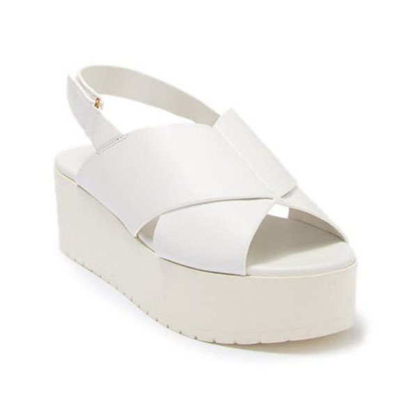 Vince Shoes - Vince Jenaya Sport Platform Leather White Sandals
